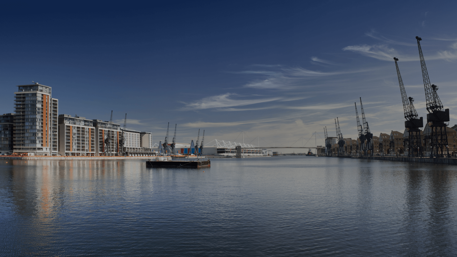 The Royal Docks' waterfront view